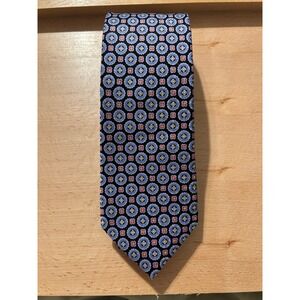 JZ Richards Boulder Mens Silk Tie Geometric Medallion Black Blue Purple Orange
